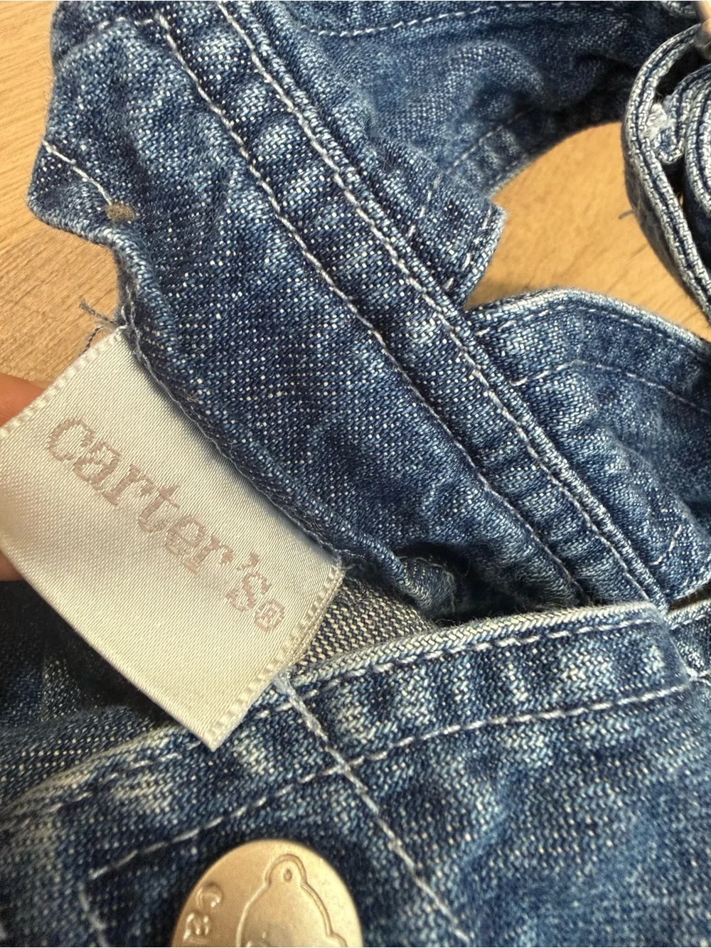 Carter's Blue Denim Baby Overalls - Size 6-9M
